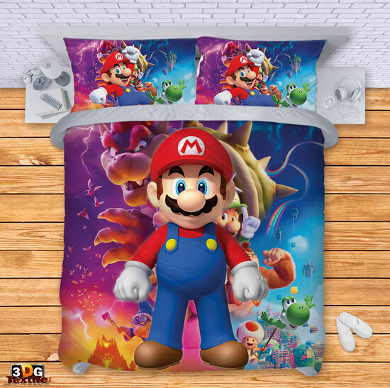 Модерен Сет чаршафи с принт - Супер Марио 2 2023 - Super Mario 2 2023