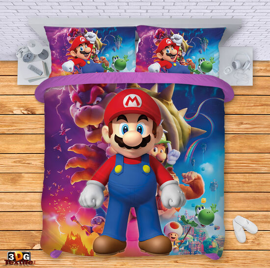 Модерен Сет чаршафи с принт -  Супер Марио 2 2023 - Super Mario 2 2023 3
