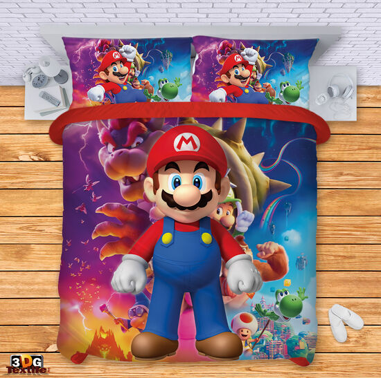 Модерен Сет чаршафи с принт -  Супер Марио 2 2023 - Super Mario 2 2023 4