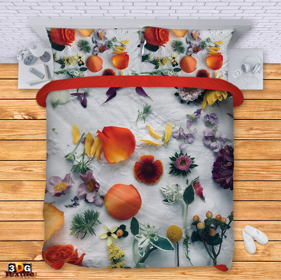 Спален комплект с дигитален принт -  Цветя асорти - Assorted flower 1