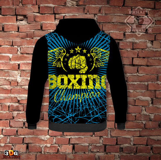 Спортен Суитшърт Hoodie с качулка Бокс син 1