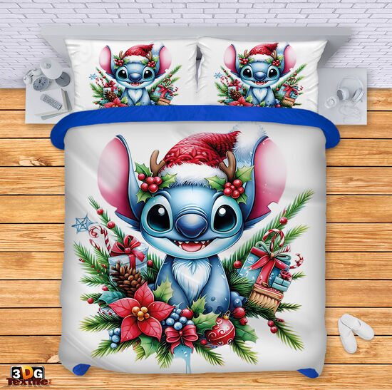 Модерен Сет за легло с дигитален принт -  Стич Коледа 4 - Stitch Christmas 4 2