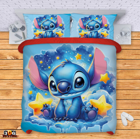 Модерен Комплект чаршафи с дигитален принт -  Стич Нощ син - Stitch Night blue 1