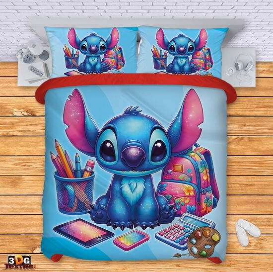 Комплект чаршафи с принт -  Стич Училище син - Stitch School blue 1