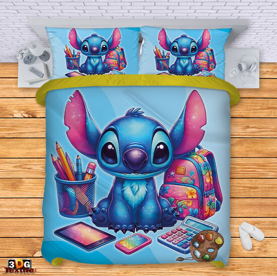 Комплект чаршафи с принт -  Стич Училище син - Stitch School blue 3