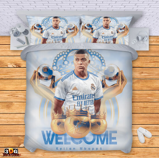 Спален сет с 3D дигитален дизайн - Килиан Мбапе Реал Мадрид - Kylian Mbappe Real Madrid