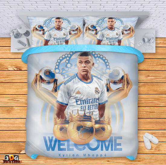 Спален сет с 3D дигитален дизайн -  Килиан Мбапе Реал Мадрид - Kylian Mbappe Real Madrid 3