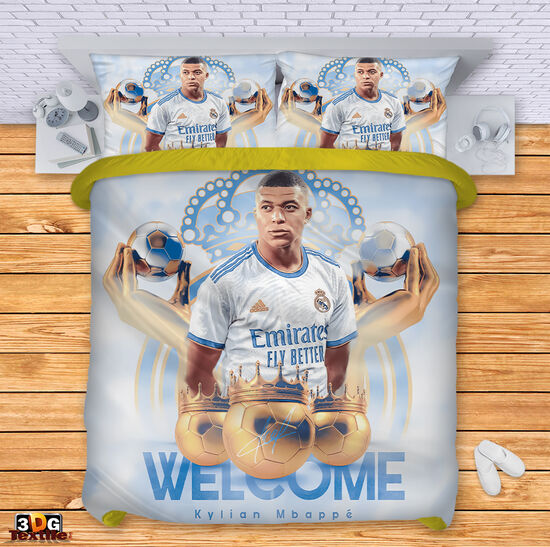 Спален сет с 3D дигитален дизайн -  Килиан Мбапе Реал Мадрид - Kylian Mbappe Real Madrid 2
