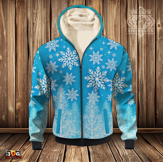 Hoodie Sherpa Polar Снежинки