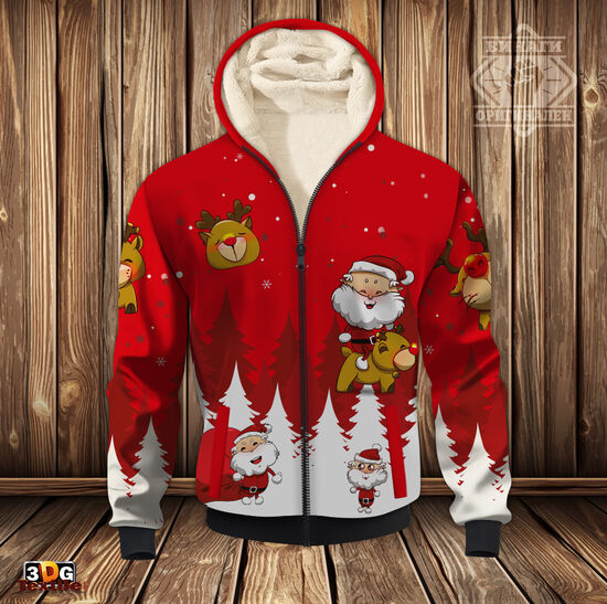 Hoodie Sherpa Polar Коледа червен
