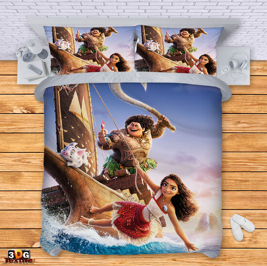 Комплект чаршафи с 3D дигитален дизайн - Смелата Ваяна 2025 - Moana 2