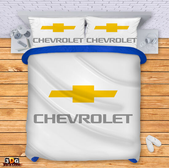 Спално бельо с 3D дигитален принт -  Шевролет бял - Chevrolet white 2