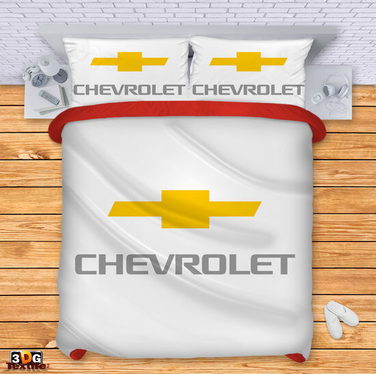 Спално бельо с 3D дигитален принт -  Шевролет бял - Chevrolet white 1