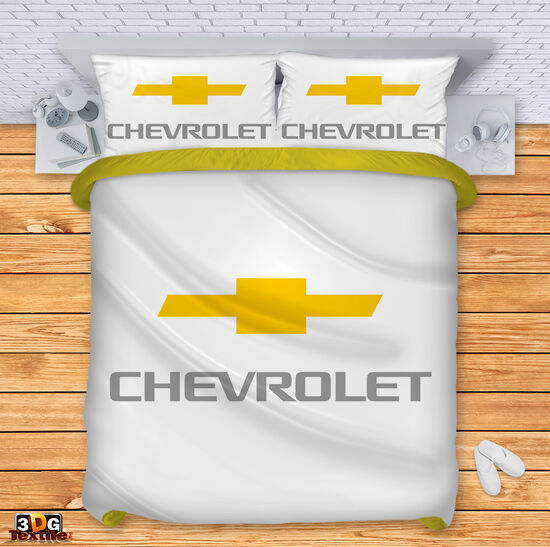 Спално бельо с 3D дигитален принт -  Шевролет бял - Chevrolet white 3