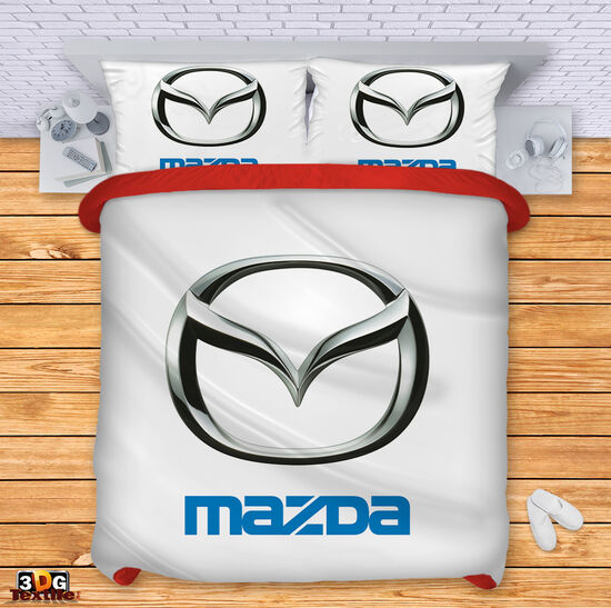 Спално бельо с принт - Мазда бял - Mazda white 1