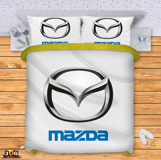 Спално бельо с принт - Мазда бял - Mazda white 3