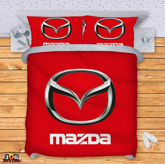 Спално бельо с принт - Мазда червен - Mazda red