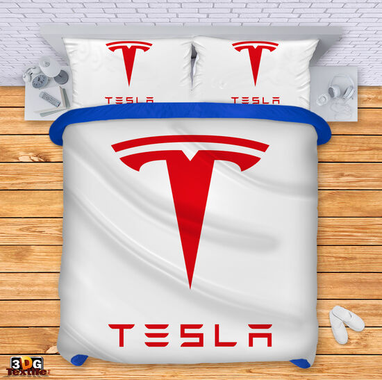 Модерен Сет чаршафи с принт -  Тесла бял - Tesla white 2