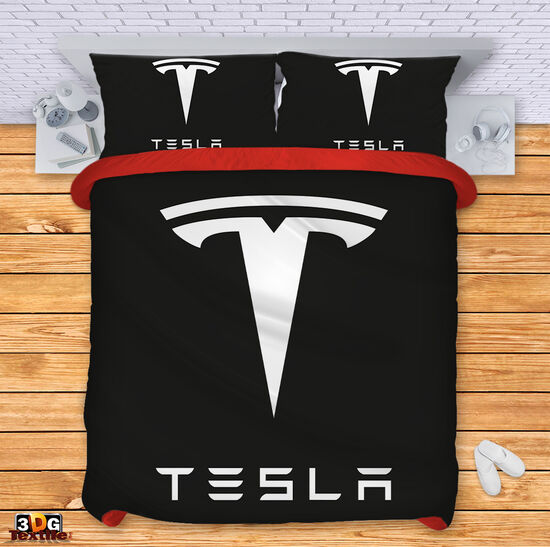 Модерен Сет чаршафи с принт - Тесла черен - Tesla black 1