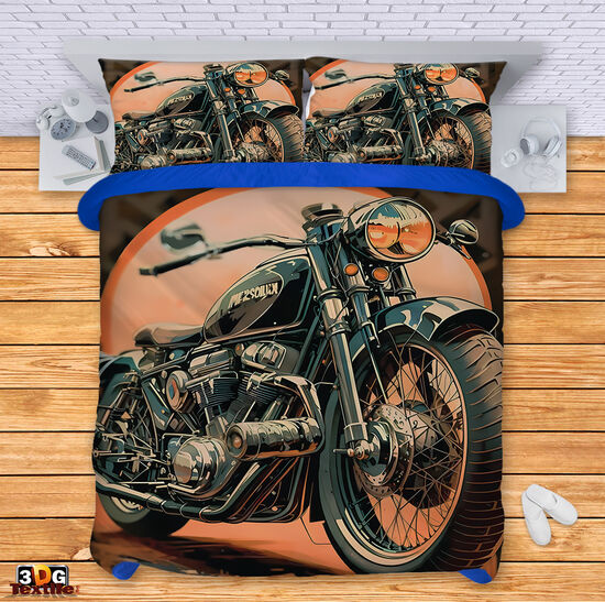 Спален комплект с 3D дигитален принт - Харли Дейвидсън - Harley Davidson 2