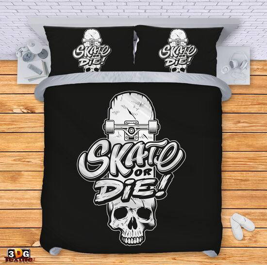 Комплект чаршафи с 3D дигитален дизайн - Skate or die - Skate or die