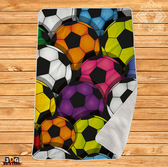 Одеяло Шерпа Полар Footballs