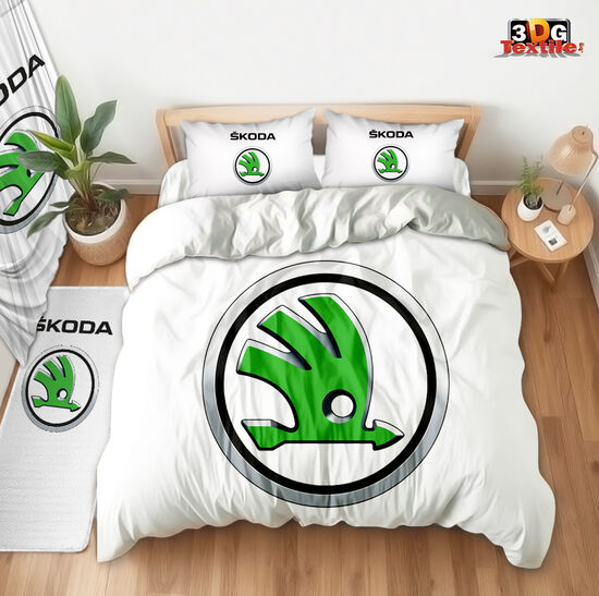 Модерно Спално бельо с принт - Шкода Бяло - Skoda White