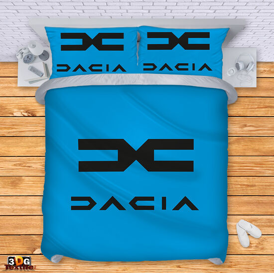 Модерен Сет чаршафи с принт - Дачия Синьо - Dacia Blue