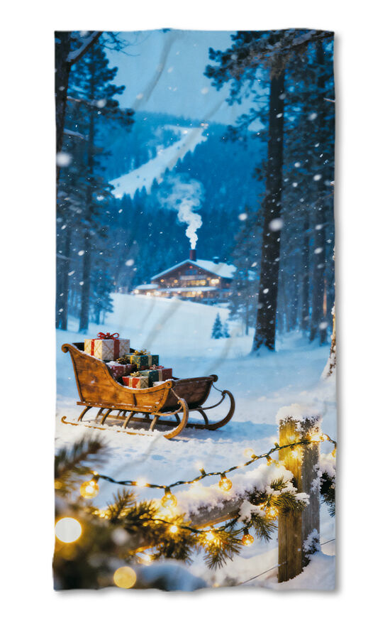 Хавлиена кърпа Коледна шейна 2