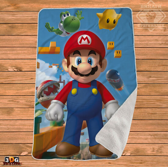Одеяло Шерпа Полар Супер Марио