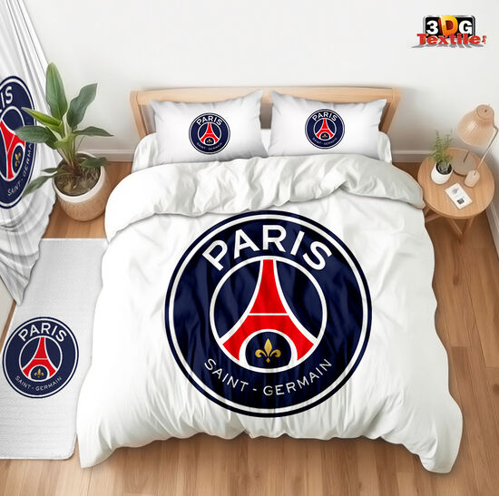 Спално бельо с 3D дигитален принт - ПСЖ Бяло - Paris Saint Germain 1