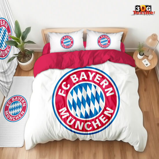 Сет чаршафи с принт - Байерн Мюнхен Бяло - Bayern München White