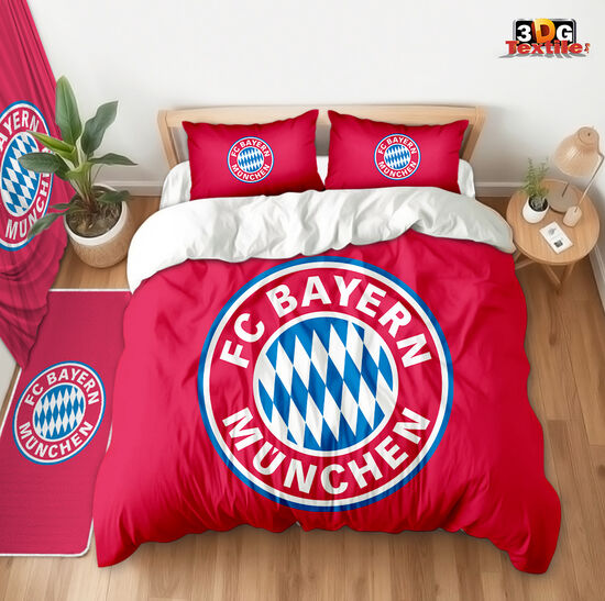 Модерен Спален сет с дигитален принт - Байерн Мюнхен Червено - Bayern München Red 1