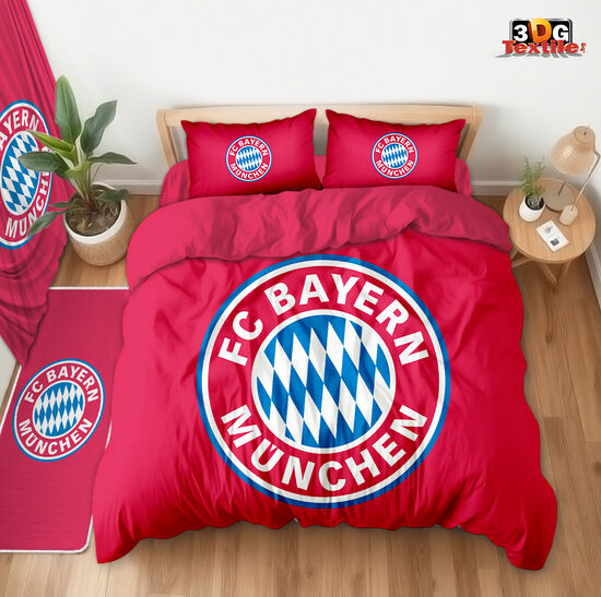 Модерен Спален сет с дигитален принт - Байерн Мюнхен Червено - Bayern München Red 2
