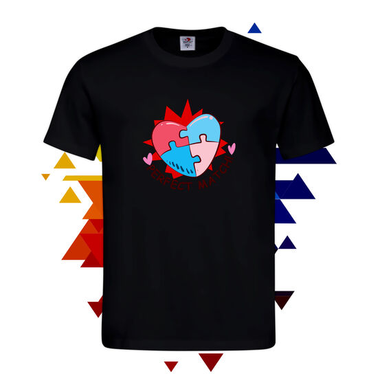 Мъжка Тениска Сърце Пъзел