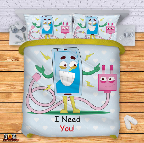Спално бельо с 3D дигитален дизайн - Зарядно 3