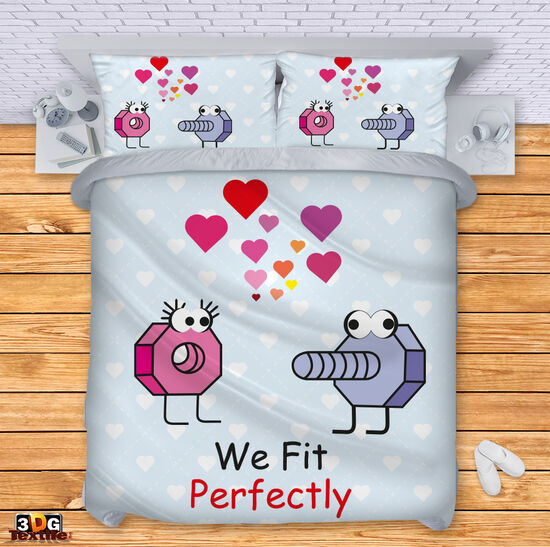 Спално бельо с 3D дигитален дизайн - Болтче и гайка