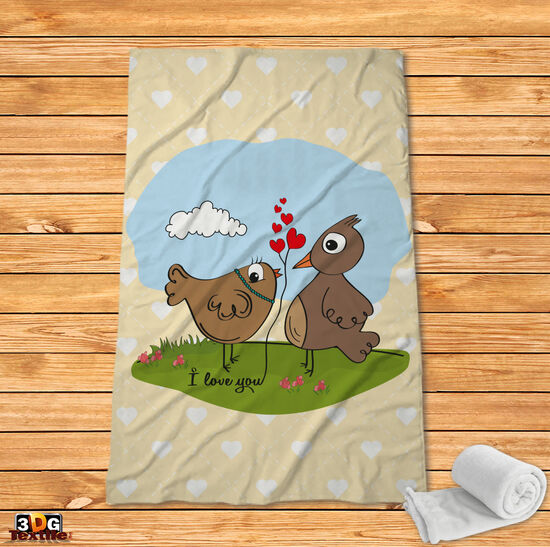 Поларено одеяло Влюбени пиленца