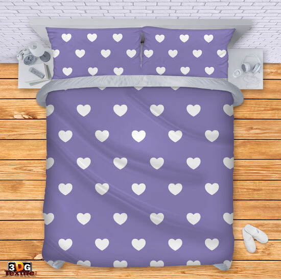 Модерно Спално бельо с принт - Свети Валентин - Сърца 2