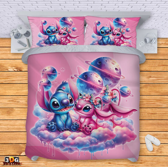 Спално бельо Стич любов 180x210 с две калъфки SALE