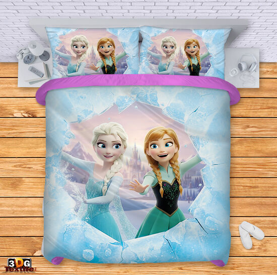 Комплект чаршафи с 3D дигитален принт - Замръзналото кралство 2026 - Frozen 2026 1