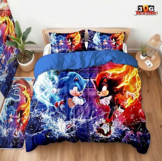 Комплект чаршафи с 3D дигитален принт -  Соник 2025 - Sonic 2025