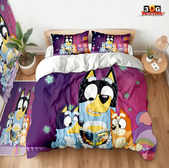 Сет чаршафи с дигитален принт -  Блуи - Bluey