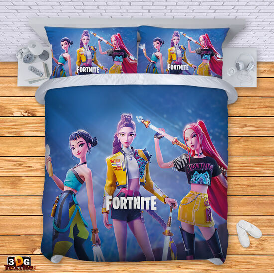 Спален комплект с 3D дигитален принт - Хънтрикс Кей-поп - Demon Huntrix K Pop