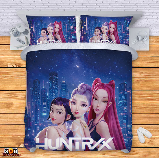 Спален комплект с 3D дигитален принт Хънтрикс Кей-поп - Demon Hunters K-Pop