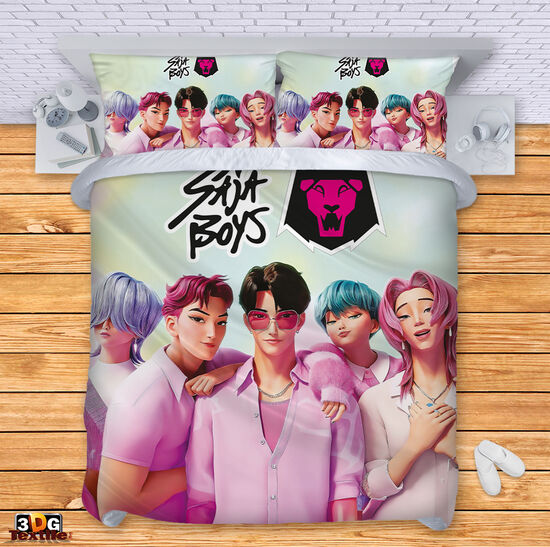 Модерен Сет чаршафи с дигитален принт - Музикална група Saja Boys 2