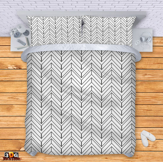 Модерен Сет за легло с дигитален принт - Геометричен десен