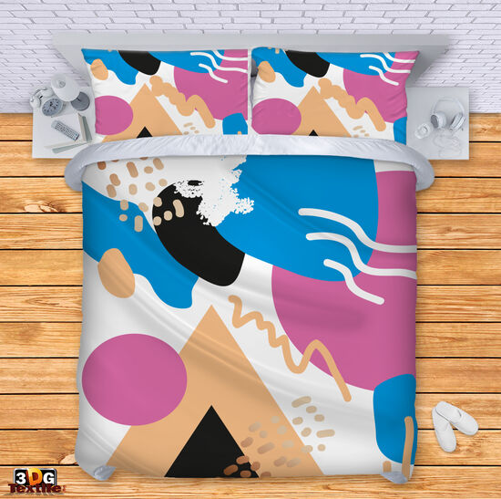 Сет за легло с дигитален принт - Цветен абстрактен десен - Color Abstract Design