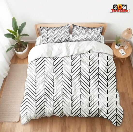 Модерен Сет за легло с дигитален принт - Геометричен десен