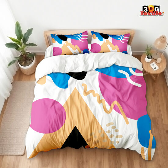 Сет за легло с дигитален принт - Цветен абстрактен десен - Color Abstract Design